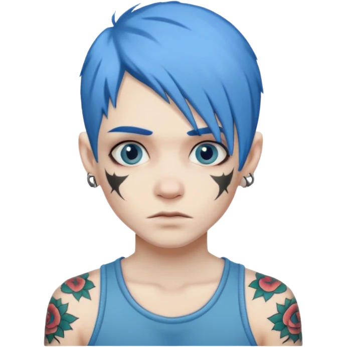 blue haired criminal emoji