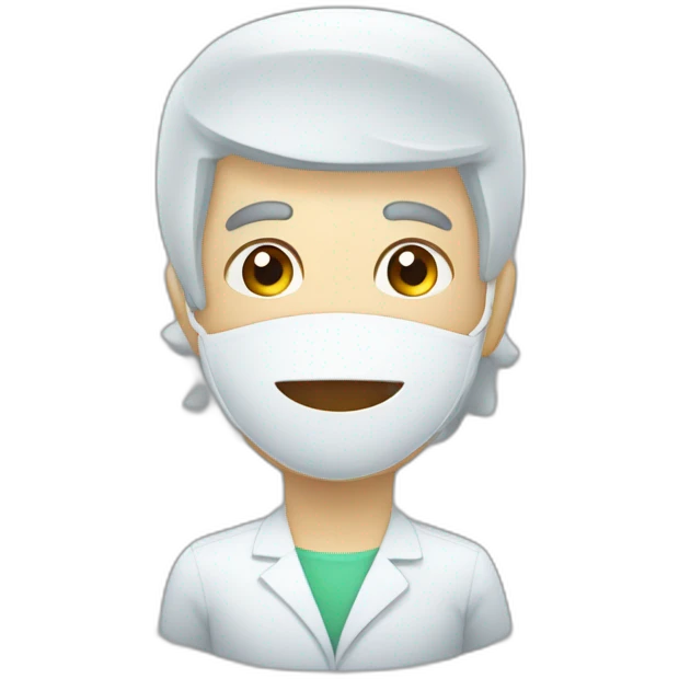 Farmacêutica atendendo idosa emoji