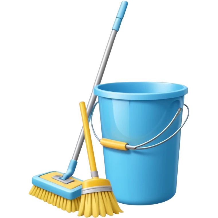 Minimalist hyperrealistic cleaning supplies, isolated, still life, high detailed, 4k emoji