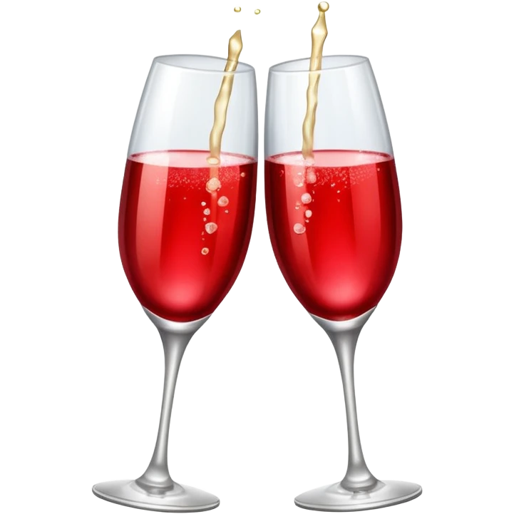 2 red champagne glasses are clinking emoji