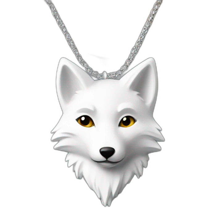 white fox necklace emoji