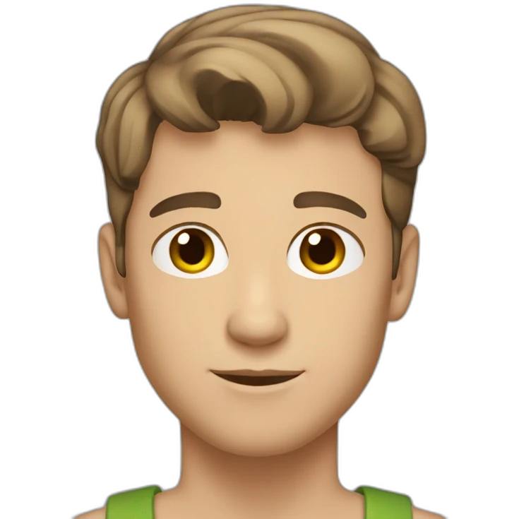 young caucasian man, brown hair, shaved emoji