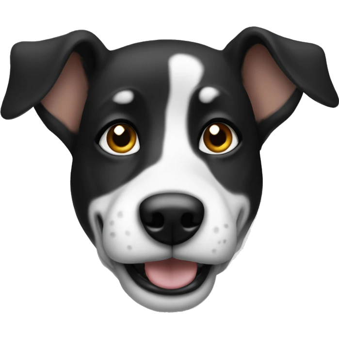 Mutt dog sitting cute black white  emoji
