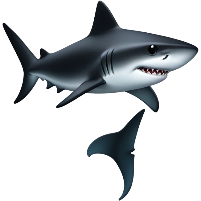 Black Shark with a black rimmed top hat emoji
