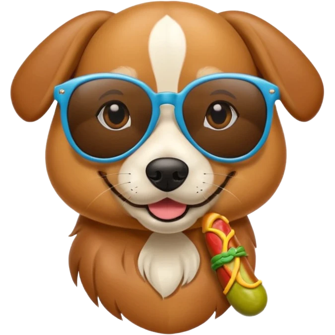 un perro salchica con gafas de sol emoji