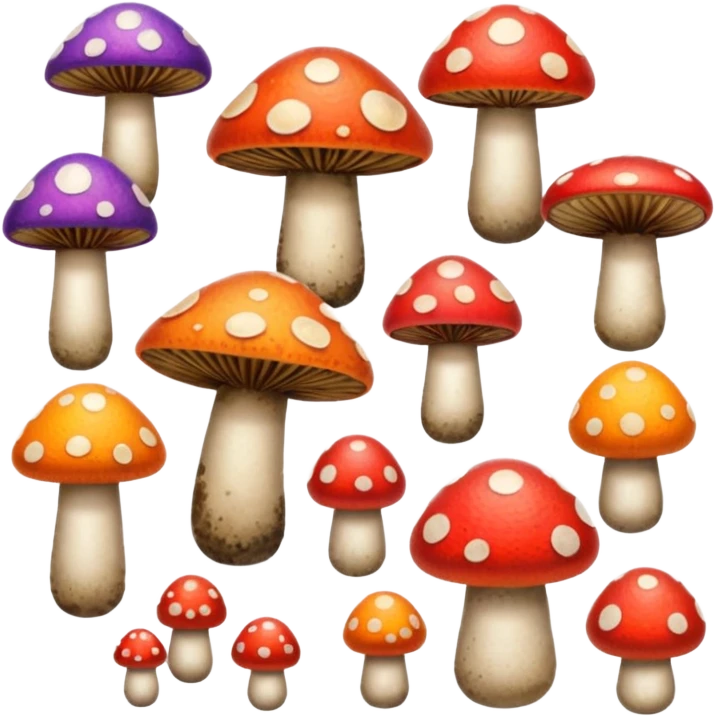 colored mushrooms emoji