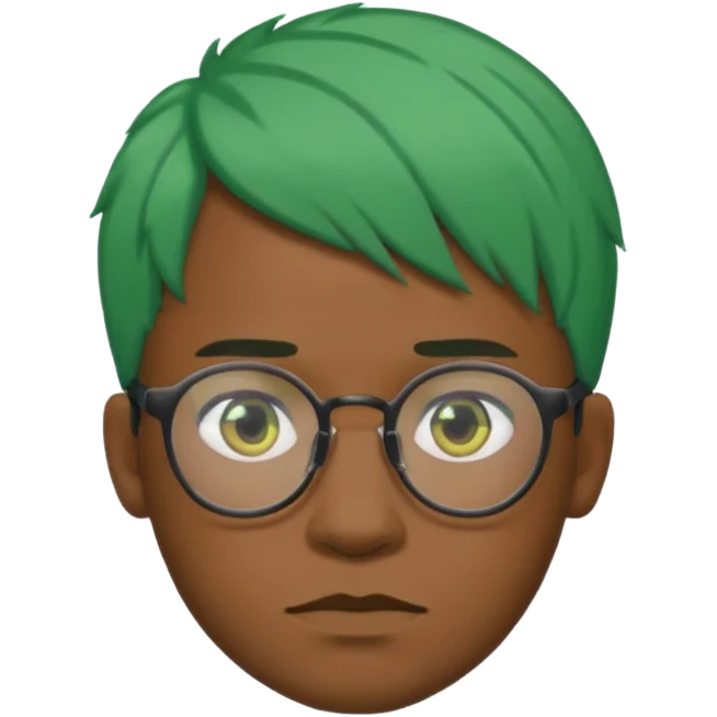 black man with green hair and glasses emoji