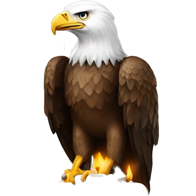 eagle, behind trading candles, chart emoji