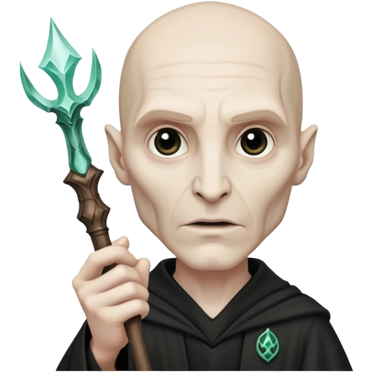 Create Voldemort - with his body not just face, with wand in his hand casting avada kesavra emoji