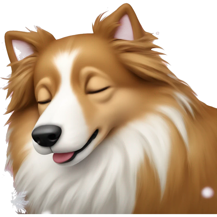 sleeping shetland sheepdog christmas emoji