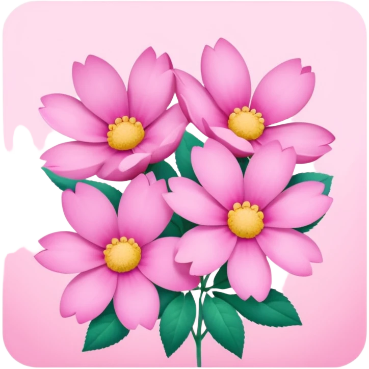 Polaroid photo of pink flowers emoji