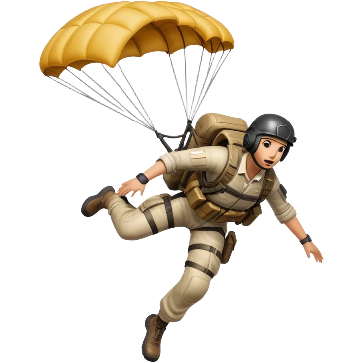 PUBG character falling from the sky with parachute deployed emoji