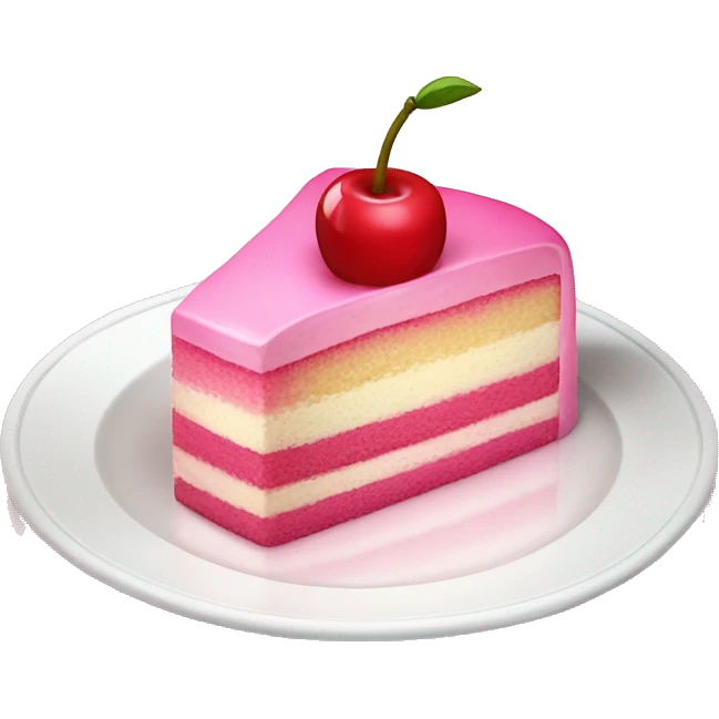 pinkCherry cake in Table， emoji