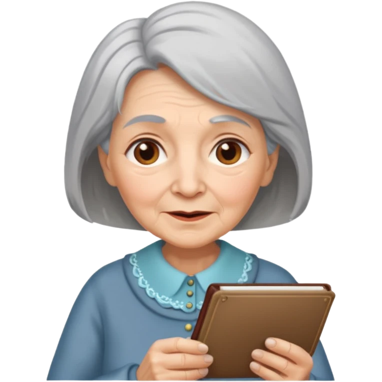 Old lady with my picture emoji
