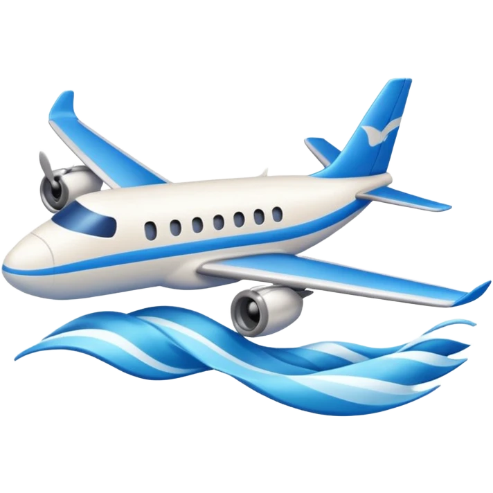 AsiaLuxe Travel emoji with blue waves and a miniature airplane flying above emoji