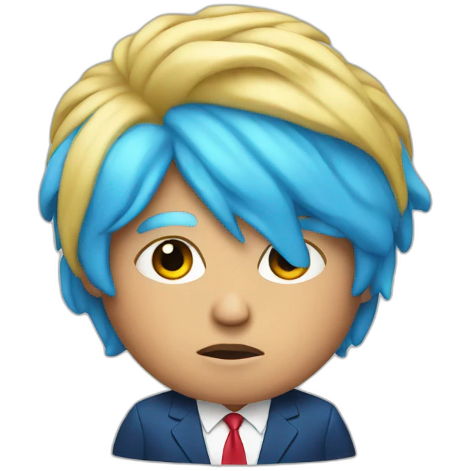 Trump with blue hair emoji
