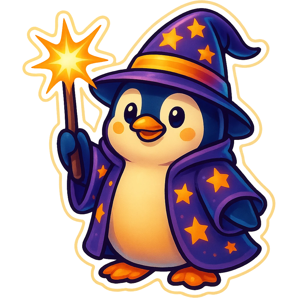 Penguin Wizard emoji