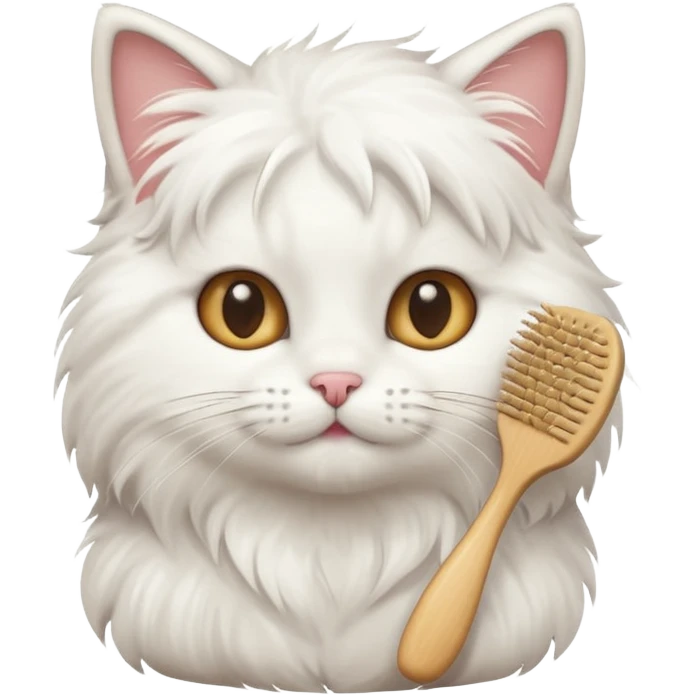 Cute cat brushing hair emoji