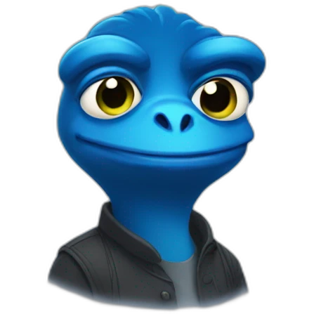 cute blue pepe modern  emoji