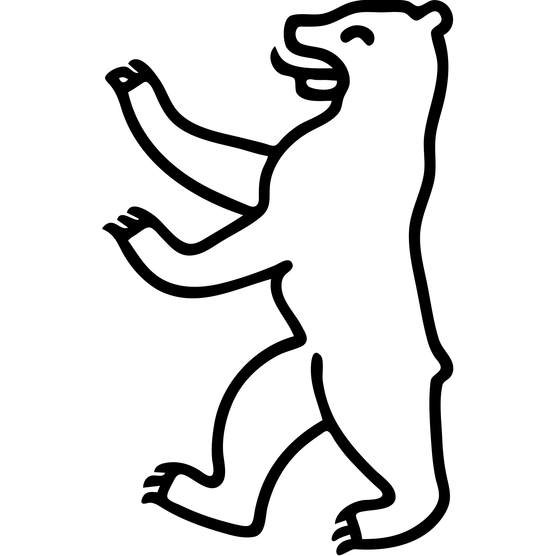 Berlin Bear silhouette, minimalistic, strong outline, no text, icon style emoji