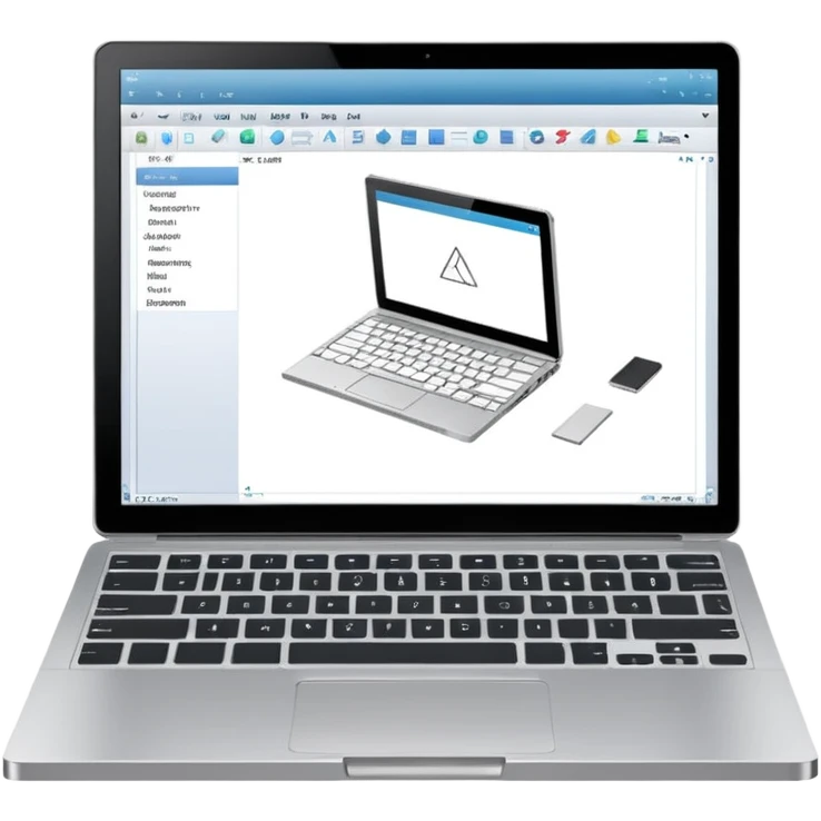 create an emoji of a laptop that has autocad architectural drawings on the screen emoji