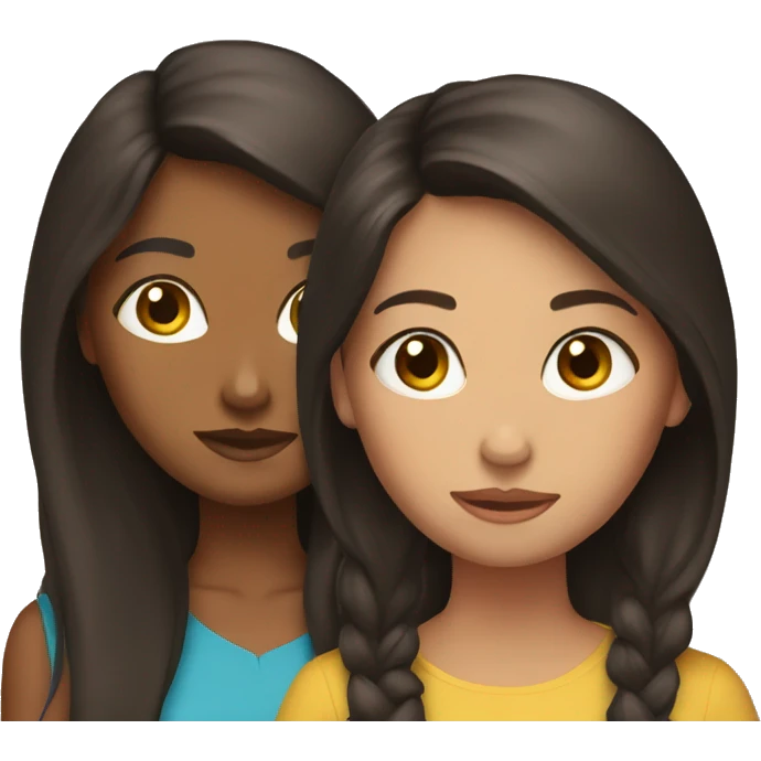 Two American brunette sisters  emoji