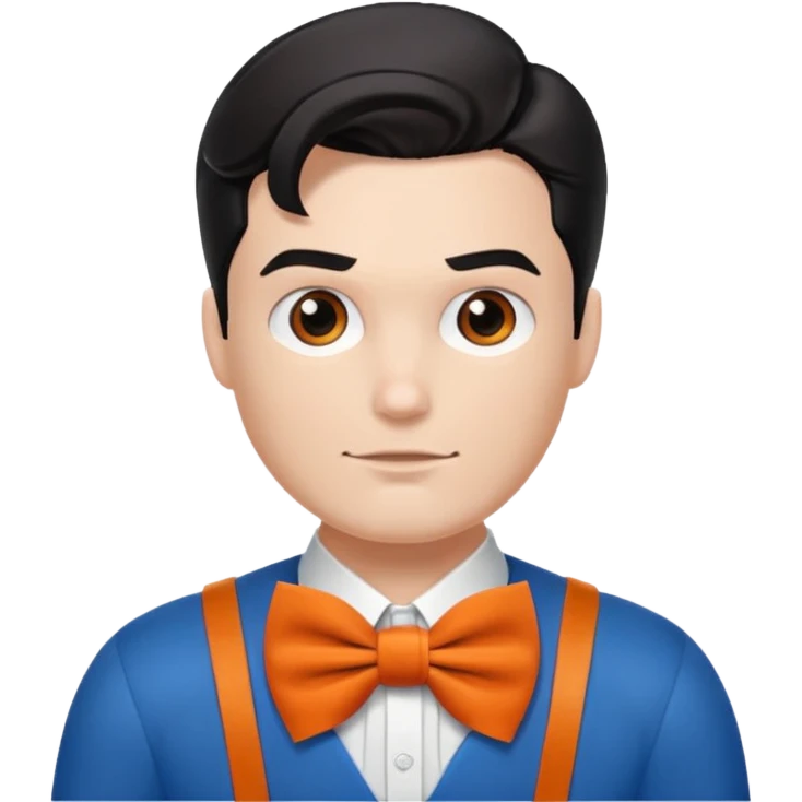 a superman with organe bow tie emoji