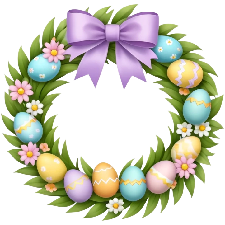 Pastel Easter wreath emoji