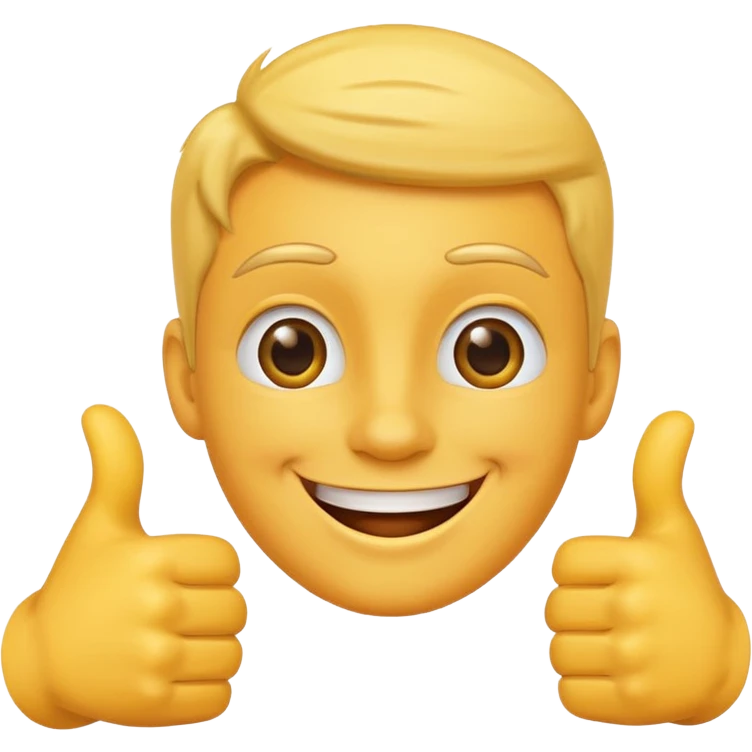 smiling face with hands giving a thumbs up emoji