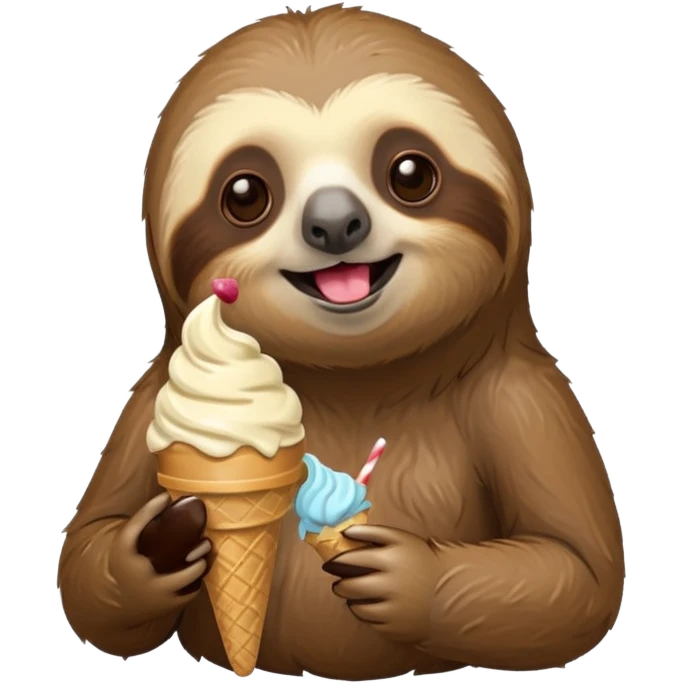 Sloth eating ice cream emoji