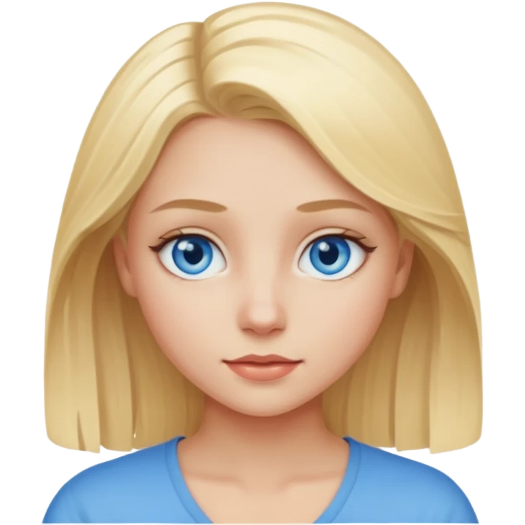 Blonde girl blue eyes emoji