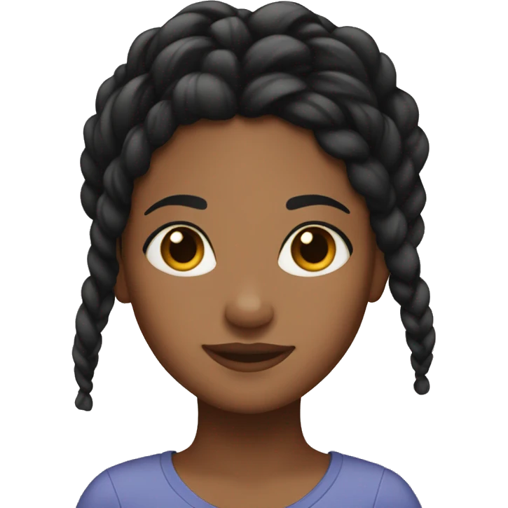 Brown girl with black braids  emoji