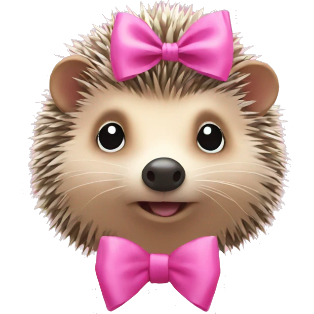 hedgehog with a pink bow emoji