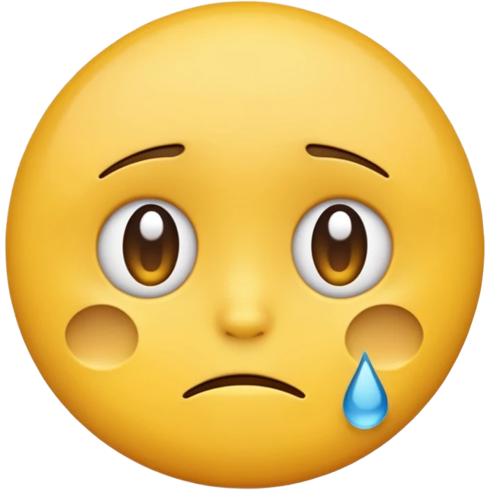 sorry emoji, sad face with a small tear emoji
