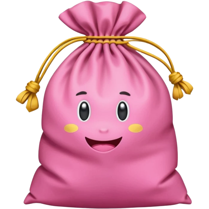 $100 AUD cash overflowing in a pink sack bag emoji