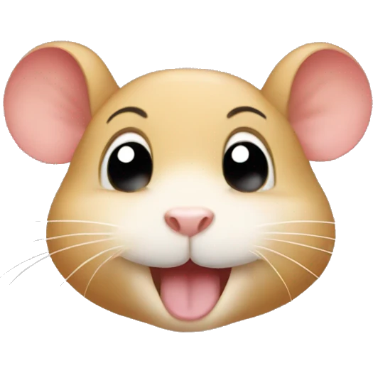 Happy gerbil filling his cheeks emoji