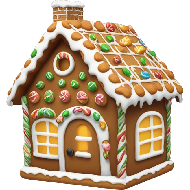 gingerbreadhouse with white roof out of sugar emoji
