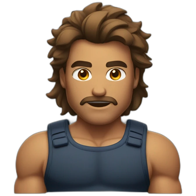 Musclé au cheveux bruns emoji