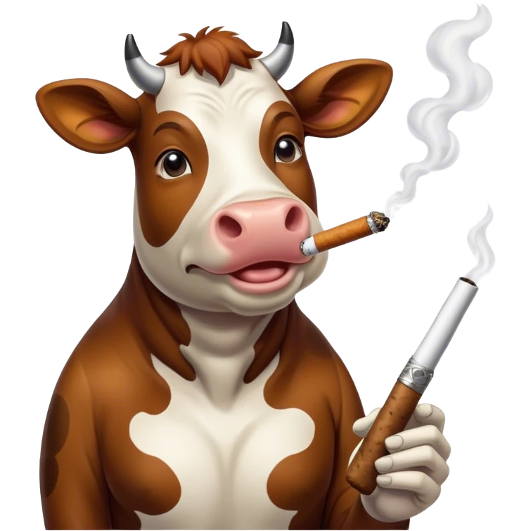 Cow smoking weed  emoji