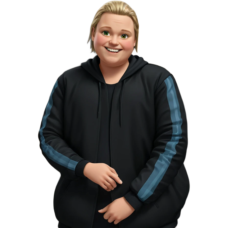 smiling boy in black jacket emoji