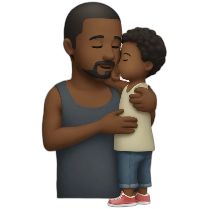 Black daddy kissing emoji