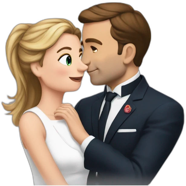 Macron qui fait un bisou à Brigitte emoji