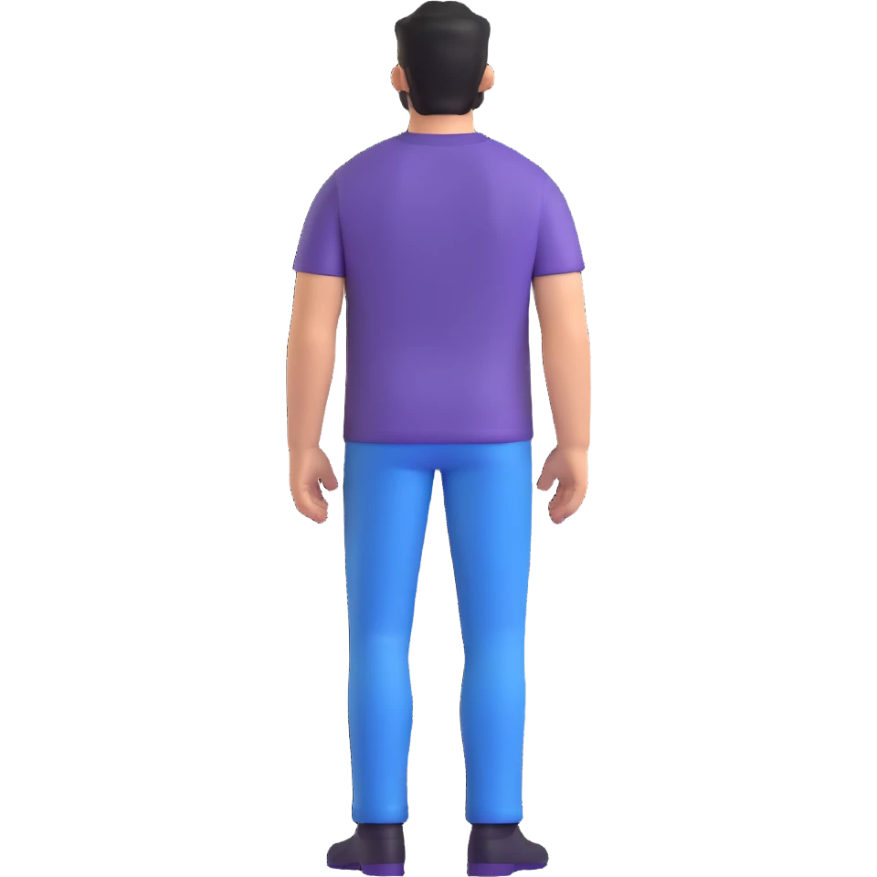 backside of a man 3/4 angle emoji