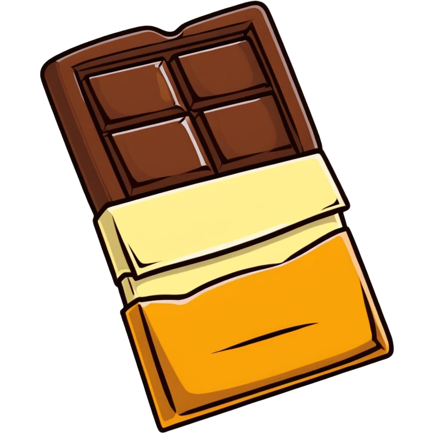 chocolate bar with bold outline emoji