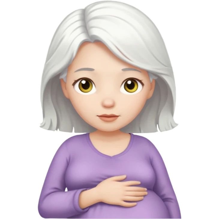 pregnant white woman with white hair emoji