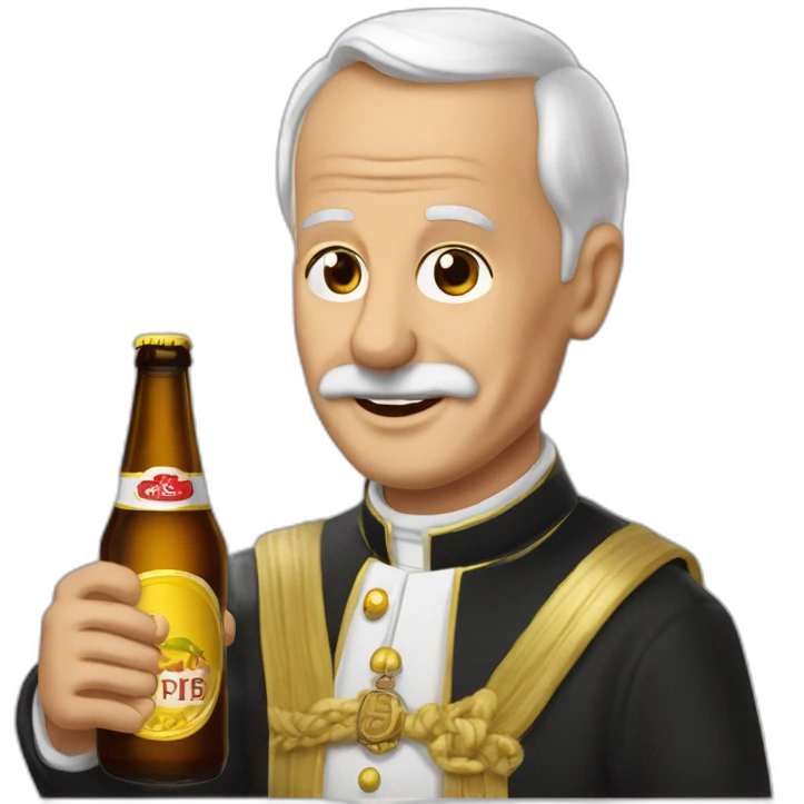 Pape François buvant une bière  emoji