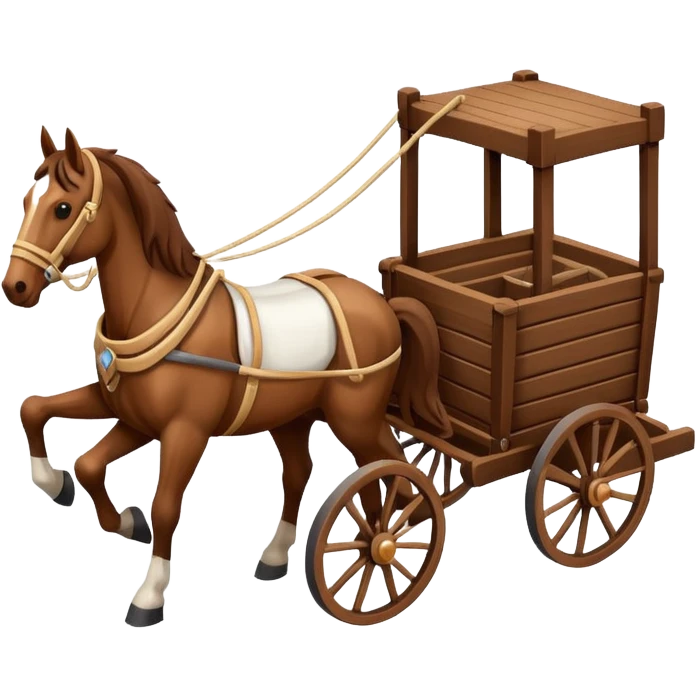 isometric horses with a cart emoji