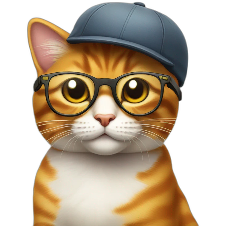 nian cat avec une casquette et des lunettes de soleil emoji