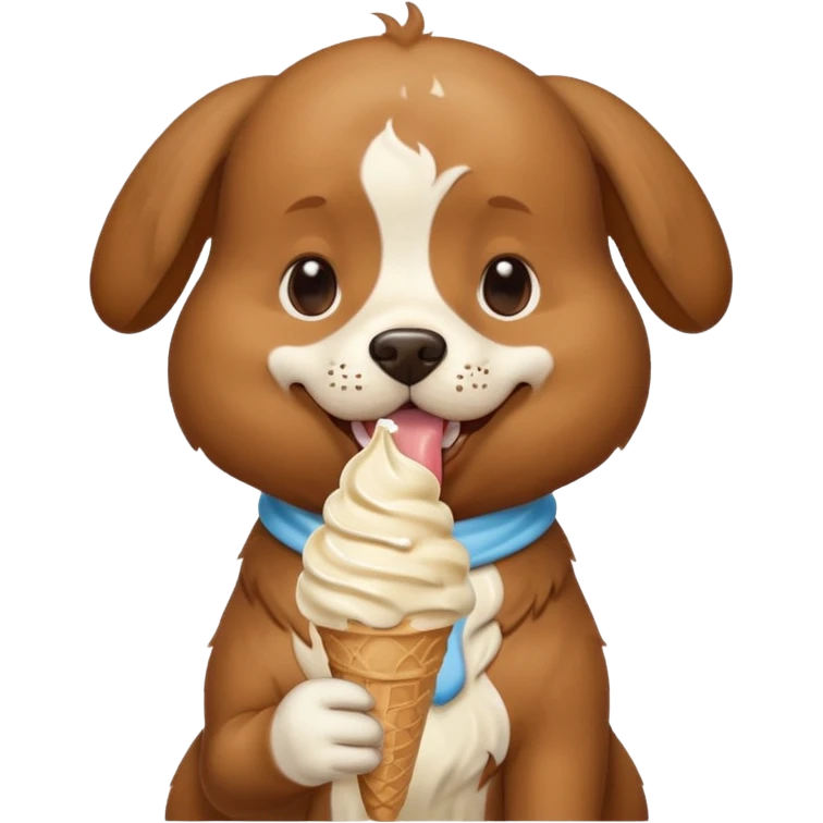 dog eating icecream emoji