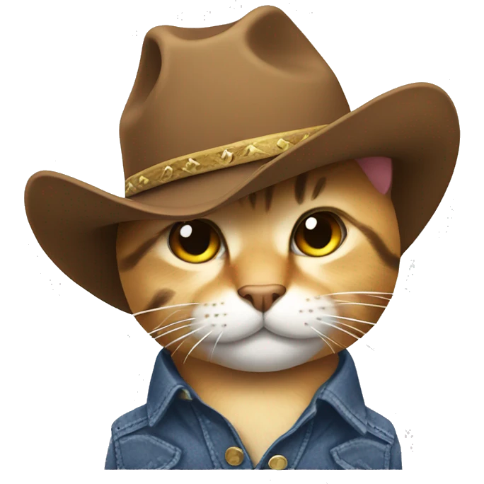cat wear cowboy hat emoji